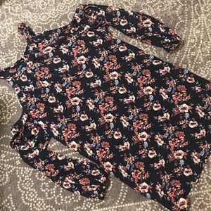 Floral cold shoulder dress